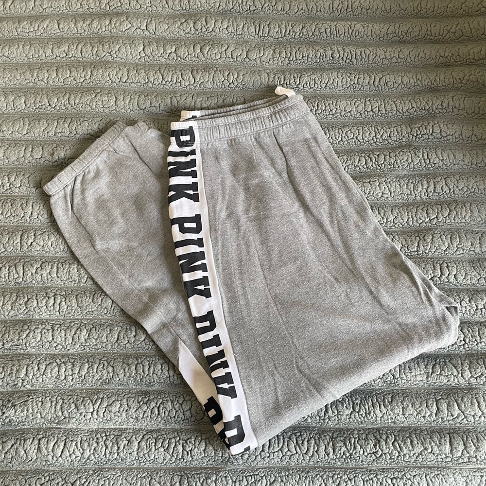 PINK Victoria's Secret Women’s Gray Lounge Pants with Cuffed Bottoms